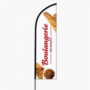 Drapeau oriflamme BOULANGERIE ARTISANALE - 3m08 l Drapeau Publicitaire - textile 3770030285452