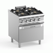 Fourneau professionnel a gaz 4 feux vif 5,5 kw sur four electrique ... - PFB77FEVXS
