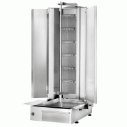 Grill Döner kebab gaz 6 brûleurs max 100 kg avec tôle de protection - moteur en bas