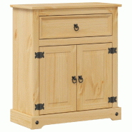 Helloshop26 - Armoire de salle de bain 70 x 33 x 80 cm avec grand espace de rangement rustique en bois de pin massif 02_0057604 - 3000240129100