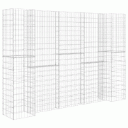 Helloshop26 - Jardinière à gabion en H Fil d'acier 260 x 40 x 180 cm jardin plante outils 02_0000867 - 3000072021535