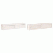 Helloshop26 - Jardinière bac lit surélevé plantes fleurs jardin terrasses lot de 2 bois de pin massif blanc 02_0039041 - 3000217990511 Helloshop26 - Jardinière bac lit surélevé plantes fleurs jardin terrasses lot de 2 bois de pin massif blanc 02_0039041 - 3000217990511