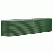 Helloshop26 - Jardinière bac lit surélevé plantes fleurs terrasse jardin de jardin acier enduit de poudre 296 x 80 x 68 cm vert 02_0039626 - 300021 Helloshop26 - Jardinière bac lit surélevé plantes fleurs terrasse jardin de jardin acier enduit de poudre 296 x 80 x 68 cm vert 02_0039626 - 300021