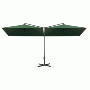 Helloshop26 - Parasol double avec mât en acier 600 x 300 cm vert 02_0008438 - vert acier 3000450682723