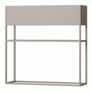 Helloshop26 - Porte-plantes style intemportel support surélevé avec étagère 80 x 80 x 25 cm gris clair 03_0010363 - 3000225184551
