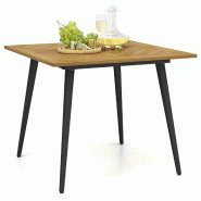 Helloshop26 - Table de salle à manger d'extérieur 107 x 107 x 75 cm avec trou de parasol design moderne en bois d'acacia noir 20_0014047 - 300022806