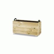 HORTALIA Jardinera rectangular Ghio 80x30x40 em madeira tratada para exterior - marron Bois massif 700206 HORTALIA Jardinera rectangular Ghio 80x30x40 em madeira tratada para exterior - marron Bois massif 700206
