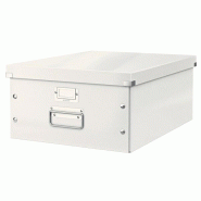 LEITZ Lot de 6 Boîte de rangement Click & Store Wow, format A3, coloris blanc perlé - blanc 60450001