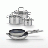 Lot 2 Poêles 28/32cm et 3 Faitouts 12/16/20cm Elo Profi Therm Platinum - gris inox 3176239953121