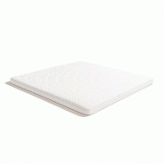 Topper double français 135x190 Memory Foam Pur | Hauteur 5 cm | Respirant, hypoallergénique | Italie - blanc Mousse à mémoire de forme GIORDYH5-13
