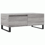 VidaXL Table basse Sonoma gris 90x50x36,5 cm Bois d'ingénierie Modèle Nova Épuré - 830818