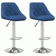 VidaXL Tabourets De Bar Lot De 2 Bleu Velours - bleu 335309