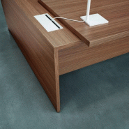 Bureau d'angle T45 avec caisson - Quadrifoglio. - 200, Droite, Noyer Canaletto