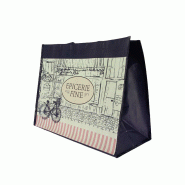 Cabas Polypropylène décor Epicerie fine 42x20 - Cabas Polypropylène décor Epicerie fine 42x20 -