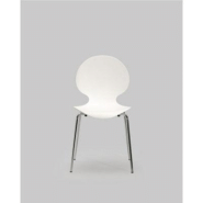 Chaise coque plastique empilable Naémie en polypropylène blanc, pieds chromés (Lot de 4) Chaise coque plastique empilable Naémie en polypropylène blanc, pieds chromés (Lot de 4)