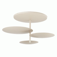 Fabas Luce Plafonnier Led Simplon 3 X 15,5 W Intégré, 5180 Lm, 3000 K, Dimmable, Coupure De Phase, Cadre Métallique, Ip20, Classe 1 - Sable - beige
