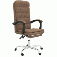Helloshop26 - Chaise fauteuil siège pivotante de inclinable de bureau informatique étude tissu brun 02_0024259 - métal 3000215337967