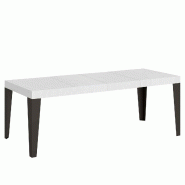 Itamoby Table Extensible 180/440X90 Cm Flame Premium Frêne Blanc Pieds Anthracite - blanc 8050598903919