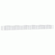 Lit surélevé à gabions arqué 600 x 50 x 50 cm fer galvanisé Argent 02_0039940 - 3000218688530