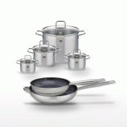 Lot 2 Poêles céramique 28/32cm & 4 Faitouts inox 14/16/20/26cm Elo Profi Therm Platinum - gris inox 3176239953237