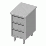 Meuble bas table de travail inox centrale avec trois tiroirs 450x80... - P932688455