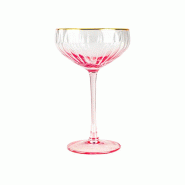 Novastyl - Lot De 4 Coupes Gatsby 31cl En Verre Rose - 3256391043615