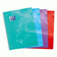 Oxford Lot de 5 Cahier Lagoon rel. Intégrale A4+, 160p./80 feuilles 90g/m², Séyès, coloris assortis (4) - 3020120096834