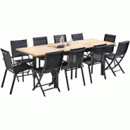 Table et chaises de jardin moderne Bali 4 chaises 6 fauteuils Wilsa Garden - noir 3662556030435 Table et chaises de jardin moderne Bali 4 chaises 6 fauteuils Wilsa Garden - noir 3662556030435
