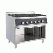 Vaiotec EASYLINE Cuisinière à gaz 700 - 6 brûleurs 43,2 kW - Soubassement ouvert - Acier inoxydable 18/10 11476