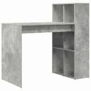 VidaXL Bureau Gris béton 108 x 55 x 103.5 cm Bois d'ingénierie Modèle Riviera Panorama - 869461