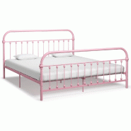 VidaXL Cadre de lit sans matelas rose métal 180x200 cm Modèle Vervionel - 284515