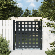 Vidaxl portail de jardin anthracite 105x150 cm acier 154560