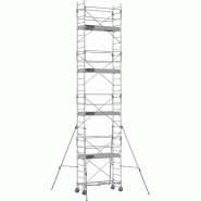 Échafaudage roulant acier ROLLSTAR 205 - Hauteur de travail 10,00 m - Base pliante et stabilisateurs - DUARIB 8320082 Échafaudage roulant acier ROLLSTAR 205 - Hauteur de travail 10,00 m - Base pliante et stabilisateurs - DUARIB 8320082