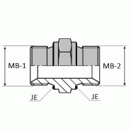 Adaptateur droit mâle BSP forme x mâle BSP forme E - 1/4' , 13.15 , 3/8' , 16.66