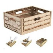 Bac pliable apparence bois - 40 x 30 et 60 x 40 cm - hauteur 16,3 à 21,3 cm