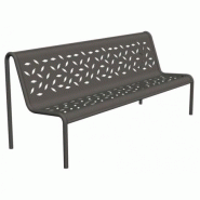 BANC PUBLIC DÉCOUPE LASER MOTIF À FEUILLES MODÈLE TUBULAR BANC PUBLIC DÉCOUPE LASER MOTIF À FEUILLES MODÈLE TUBULAR