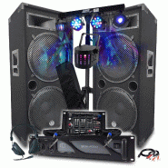 BM Sonic PACK DJ COMPLET Ampli 4000W, Enceintes LSC215 4x38cm 2x2000W, Table de Mixage, Euphoria Portique +48 effets lumières, DERBY LED - 3666638037
