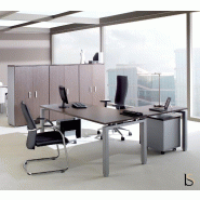 Bureau d'angle ECO - Mobel Linea - Argent Ral 9006, 160, Chêne moyen , Gauche_0