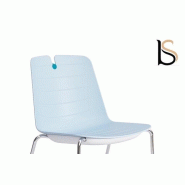 Chaise Mindy avec pied pyramidal - Mobel Linea. - Bleu clair_1