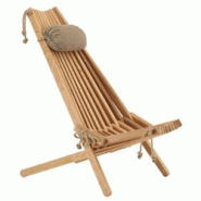 Chilienne en bois EcoChair (coussin offert) Aulne Ecofurn - 3700866312602 Chilienne en bois EcoChair (coussin offert) Aulne Ecofurn - 3700866312602