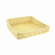 Corbeille osier "Fougasse" 40x40x5/10,5cm - par 4