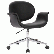 Décoshop26 - Chaise pivotante de salle à manger design contemporain synthétique noir CDS020098 - noir 3001054699780