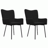 Décoshop26 - Set de 2 chaises de salle à manger avec accoudoirs en tissu velours noir DEC025567 - noir 3000255319633 Décoshop26 - Set de 2 chaises de salle à manger avec accoudoirs en tissu velours noir DEC025567 - noir 3000255319633