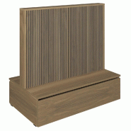 Gondole double face Vertigo T01 avec tiroir MDF noir et olivier 125x74x125cm