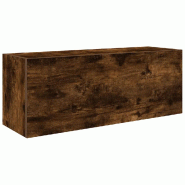 Helloshop26 - Armoire murale multifonctionnelle pratique salle de bain 80 x 25 x 30 cm en bois d'ingénierie chêne fumé 02_0051273 - Bois massif 300