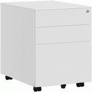 Helloshop26 - Caisson de bureau à roulettes avec 3 tiroirs et classeur suspendu armoire de bureau verrouillable pour dossiers et 12_0000361 - acier 3
