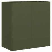 Helloshop26 - Jardinière rectangulaire moderne pour extérieur 80 x 40 x 80 cm avec fond ouvert design élégant en acier laminé à 02_0051501 - ver