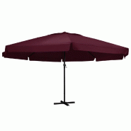 Helloshop26 - Parasol d'extérieur avec mât en aluminium 600 cm bordeau x  02_0008238 - aluminium 3000440547766