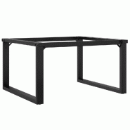 Helloshop26 - Pieds de table basse cadre en O 80 x 70 x 43 cm installation facile style industriel en acier noir 02_0047218 - noir verre 3000234657879