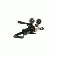 HP350DMIN - Pompe à main hydraulique biporte à deux vitesses - Fermée hermétiquement avec manomètre et adaptateur - 300 cm3 d'huile utile